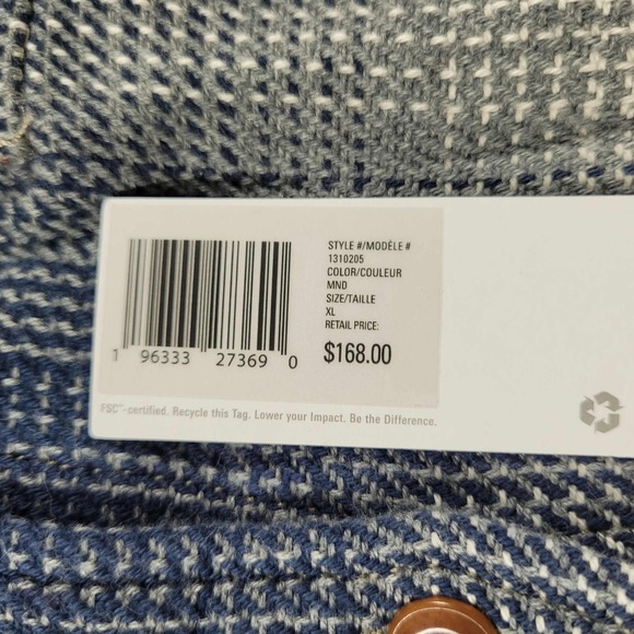 Outerknown Blanket Shirt Men's XL Red White Blue Plaid Flannel Heavy NWT - Picture 9 of 9